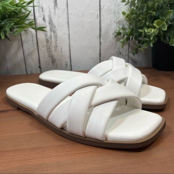French Connection Women's Shore Flat Slip-on Criss Cross Sandals Size 6 - Picture 5 of 7